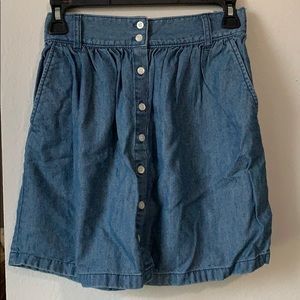 Denim buttons flirty skater skirt